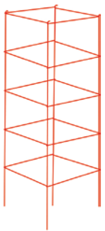 72 Inch Square Collapsible Cage Red - 1/4 Inch Galvanized Steel - Plant Cages, Plant Support & Anchors